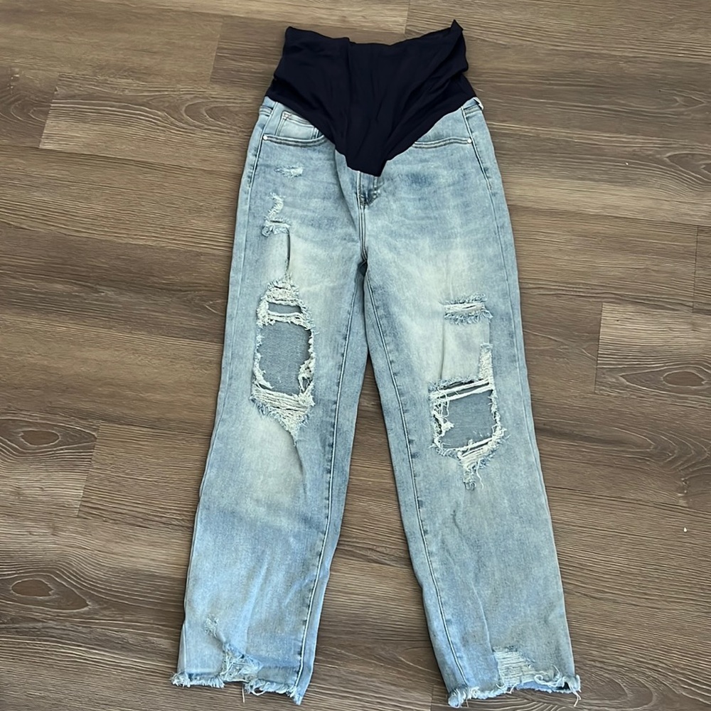 Pinkblush Distressed Maternity Jeans